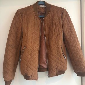 Suede bomber jacket